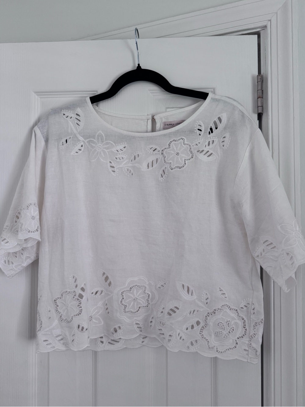 Z Supply Daya Embroidered Linen Top
